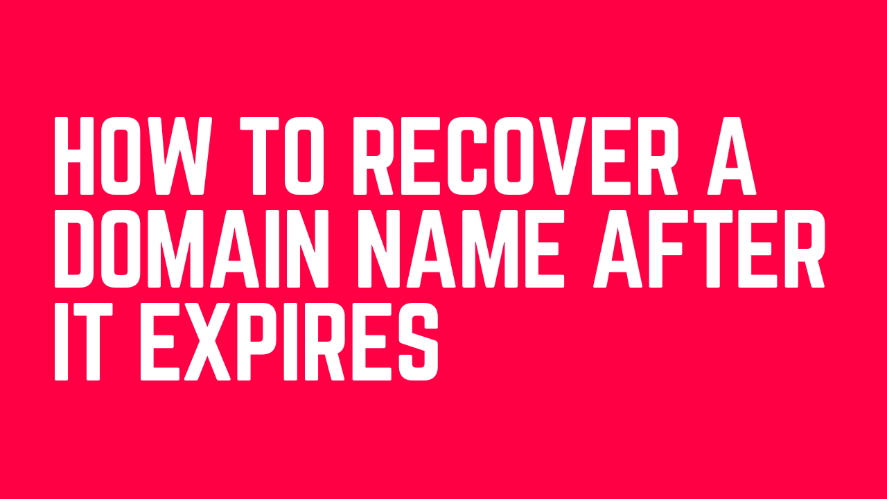 How to Recover a Domain Name After It Expires